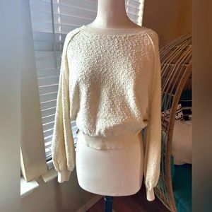 Free People off white Popcorn textured sweater